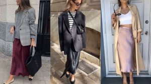 С ЧЕМ НОСИТЬ АТЛАСНУЮ ЮБКУ ВЕСНОЙ ?