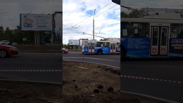 Слетела штанга у троллейбуса ВМЗ-5298-20 на кольце Мира г.