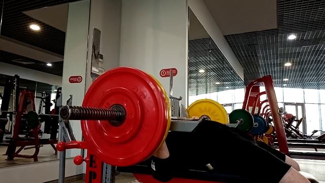 Жим штанги лёжа на упоры 110 на 4