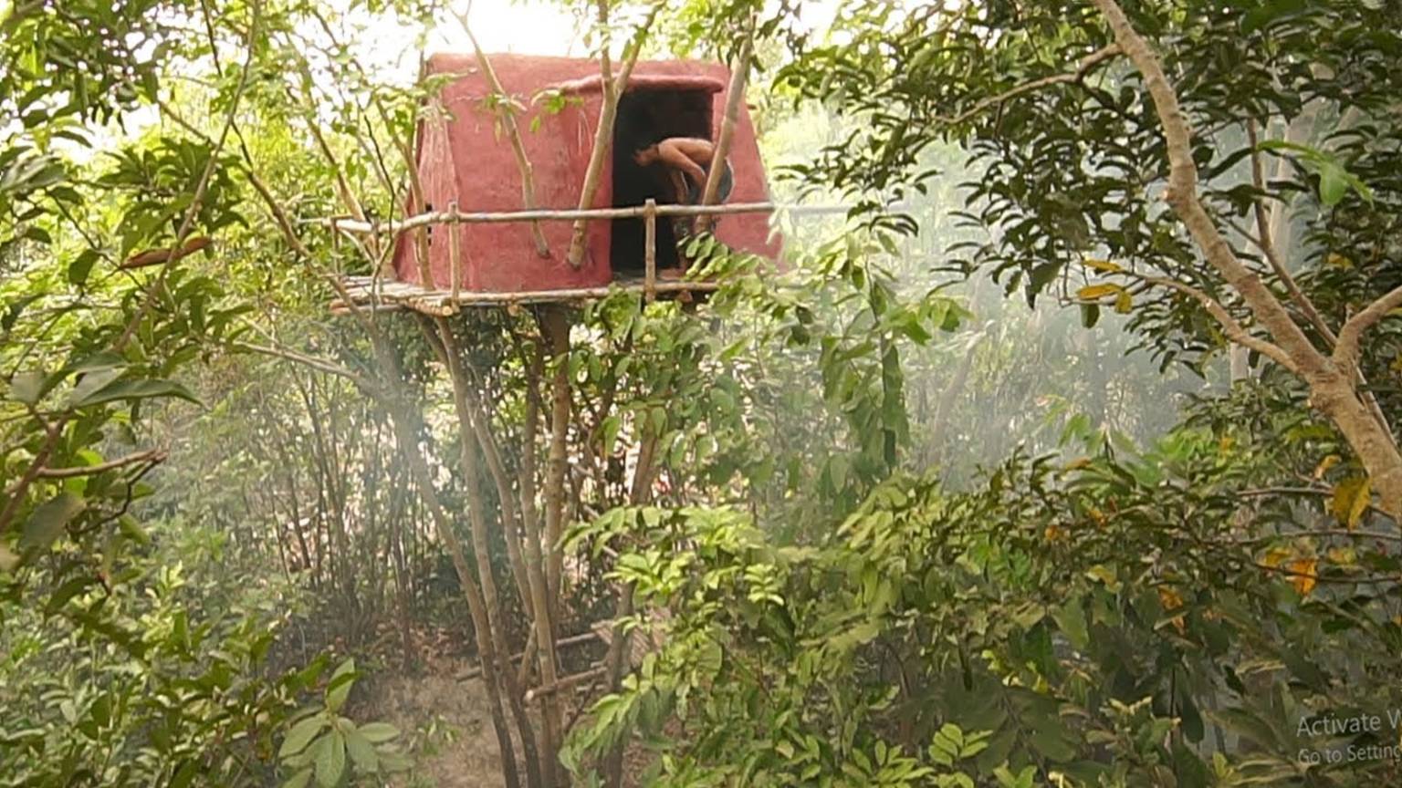 СТРОИМ ДОМ НА ДЕРЕВЕ как 1000 лет назад 🌳 Древние технологии + ASMR (стук топора, шелест листьев) смотреть онлайн