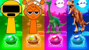 КОМАНДА СПРУНКИ VS КОМАНДЫ ДИНОЗАВРОВ в шариках Тайлес Хоп | Tiles Hop