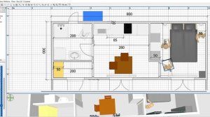 Планировка бытовки 8х3 метра. Поместилось все !