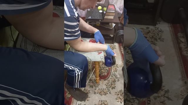 Тренировка на предплечья с гирей 16 и 8 кг