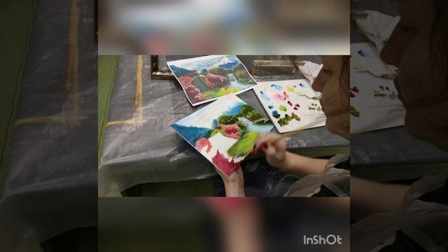 Японский сад картина маслом