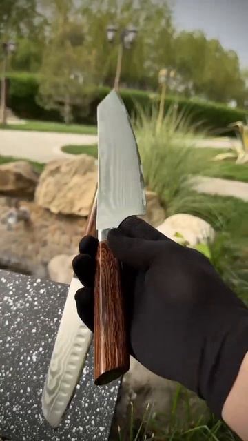 Кухонный набор ДуоКлинок дамасская сталь Рукоять дер?