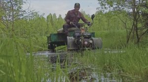 МОТОБЛОК АГРОС + ШИНЫ GRUBERG. ЕДЕМ В ЛЕС.