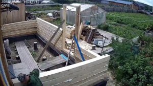Пристрой 7×3 из бруса часть2. #эксперимент #пена