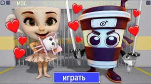 КАПУЧИНО-БАЛЕРИНА и Мини КАПУЧИНО-АССАСИНО! в "ПОБЕГЕ ИЗ ТЮРЬМЫ БАРРИ"! Роблокс