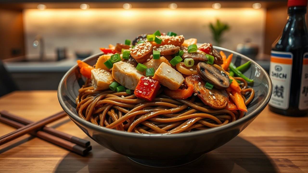 Ваш новый фаворит: пряная Соба с нежной Курицей и хрустящими Овощами! смотреть онлайн