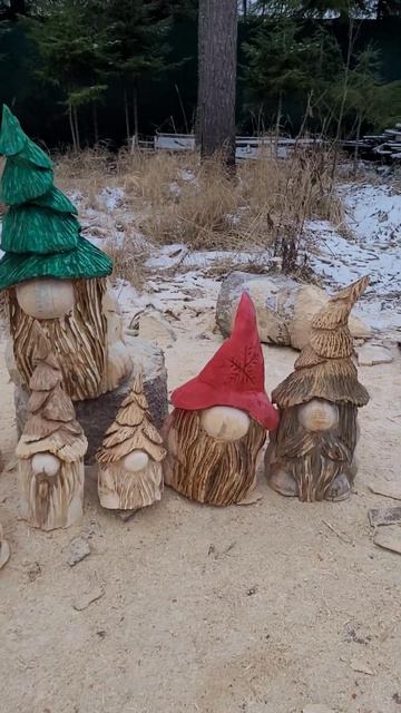 Подарок на новый год своими руками#diy #chainsawcarving #woodworking смотреть онлайн