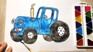 Easy Diy: Делаем Игрушку Сквиш Синий Трактор из бумаги. How t