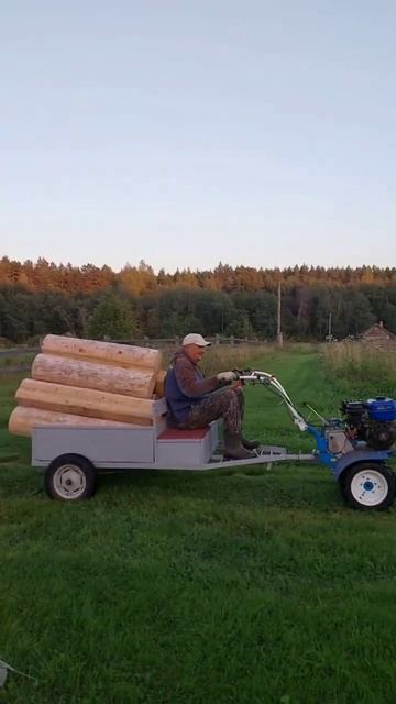 мотоблок и перевозка бревен смотреть онлайн