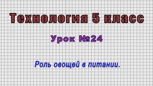Технология 5 класс (Урок№24 - Роль овощей в питании.)