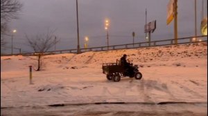 Грузовой электроквадроцикл Фермер ЕМ-015, зимой