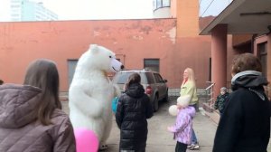 Большой мишка аниматор на день рождения девочке Москв
