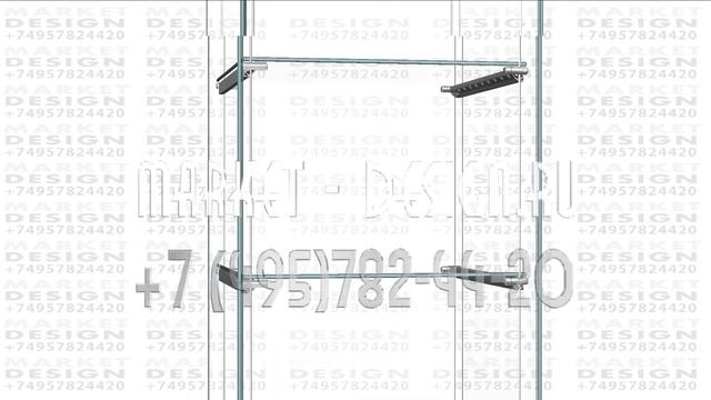 Квадратный стеклянный прилавок с диодной подсветкой