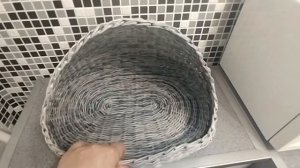 Домик для кошки, плетёный из бумажной лозы. Видео к объ