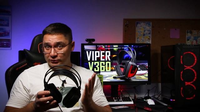 VIPER V360 - ігрові навушники-гарнітура, звук 7.1, LED підсвітк смотреть онлайн