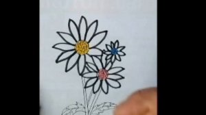 Рисуем разноцветные цветы карандашами вместе с детьми, легко и просто