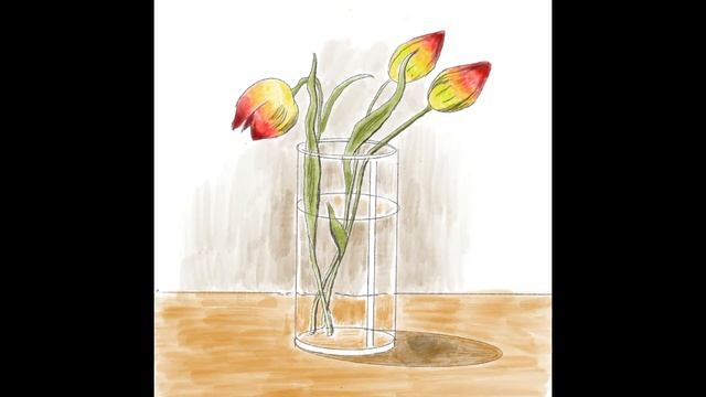 Акварель «Весенние цветы»