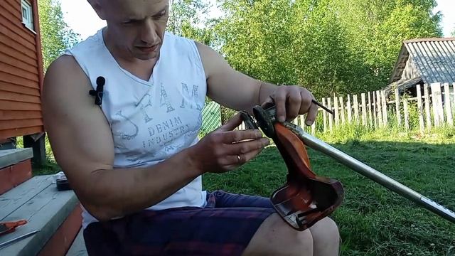 Установка ножа/диска на триммер /бензокосу #триммеры #?