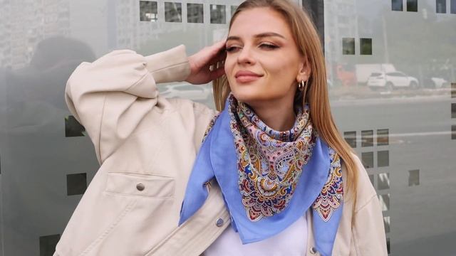 Платок шерстяной с подрубкой "Оттепель", 2035-13, 89x89 см #scar смотреть онлайн