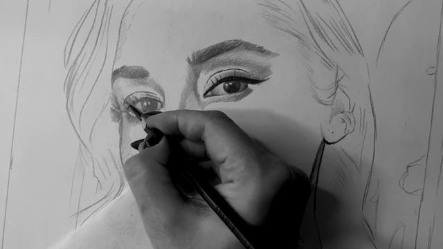 рисуем портрет глаза лицо карандашом в реальном време