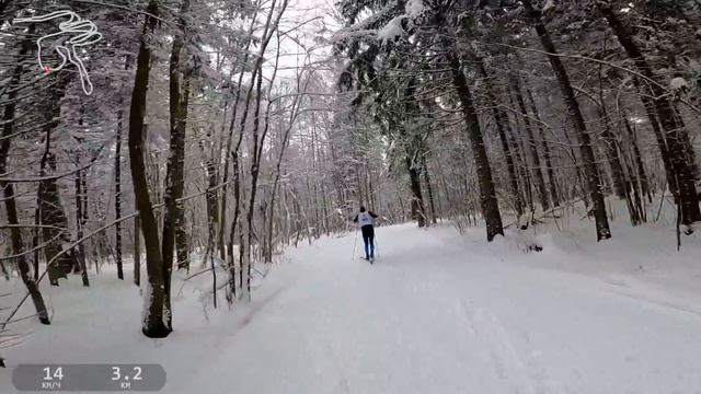 Лыжная гонка от первого лица на трассе в с. Дмитрианово смотреть онлайн