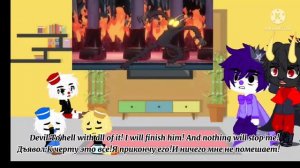 [РУС,ENG]Cuphead react to Devil vs Nightmare Cuphead