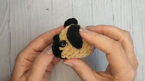 Мопс вязаный крючком за 30 минут, щенок цельновязаный к