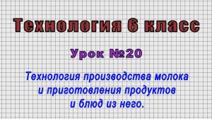 Технология 6 класс (Урок№20 - Технология производства молока и приготовления продуктов и блюд.)