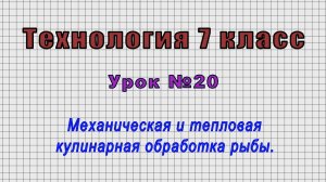 Технология 7 класс (Урок№20 - Механическая и тепловая кулинарная обработка рыбы.)
