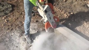 Бензорез STIHL TS 760. Рез бордюра 180 мм