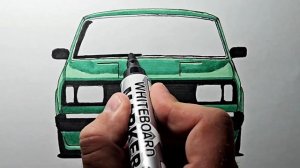 Как нарисовать машину ВАЗ 2105 (ЛАДА) / How to draw a VAZ 2105 (LADA) car