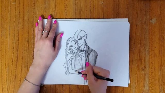 Рисунок карандашом парочки. Февраль