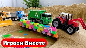 Машинки мультики 🚗 Спасаем стройтехнику и строим мост ! Игрушечные строители 🚗 Видео для детей