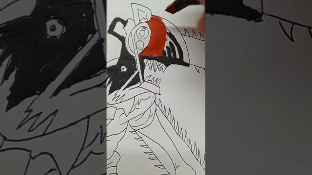 человек бензопила #рисунок смотреть онлайн