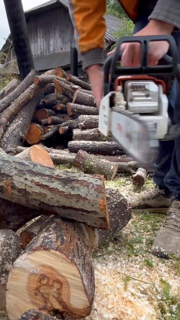 Бензопила STIHL - MS 180 в роботі