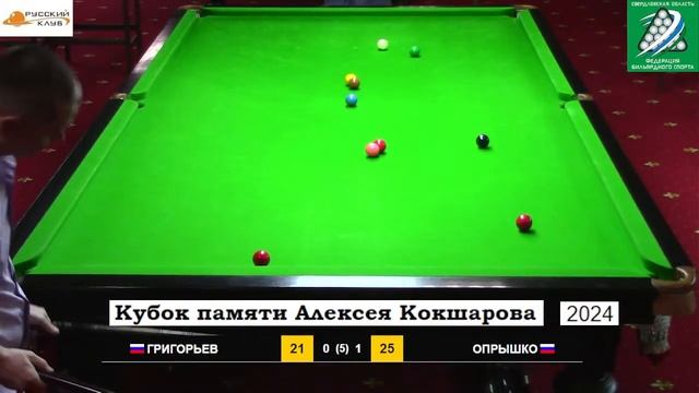 Григорьев Дмитрий - Опрышко Виталий. Кубок памяти Алексея Кокшарова - 2024. Снукер. 15 красных. смотреть онлайн