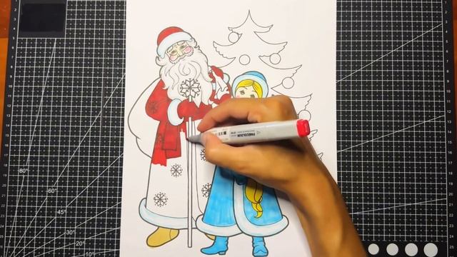 Дед Мороз и Снегурочка Раскраска / Дед Мороз на Новый г смотреть онлайн