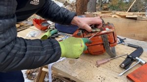 Ремонт бензопилы Husqvarna 142 замена масло насоса