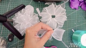 МК нежных, воздушных бантиков из органзы на леске. не ж