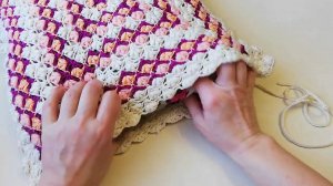 Как связать крючком чехол-наволочку на подушку. МК.