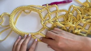 Стильная СУМКА - АВОСЬКА крючком из трикотажной пряжи!