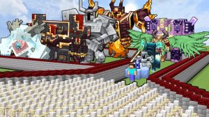 КРУТОЙ ЗАБЕГ АРМИИ ЖЕЛЕЗНЫХ ГОЛЕМОВ ПРОТИВ ВСЕХ БОССОВ МАЙНКРАФТА