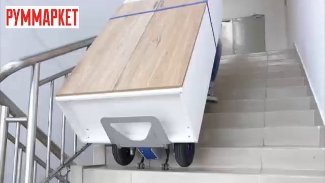 Тележка для подъёма груза по ступеням лестницы. смотреть онлайн