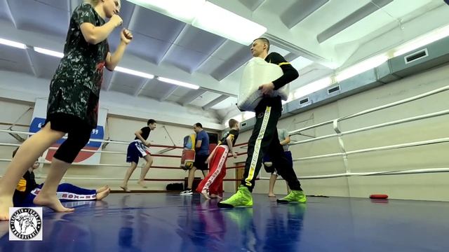 Кикбоксинг. Тренировка на снарядах. Связки взаимодейс