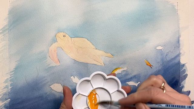 Рисуем морской мир Часть 1. #акварельуроки смотреть онлайн