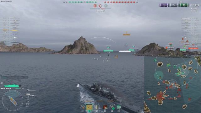 гоняю Вичиту против говноботов Атаго накрученный бот скорость и урон  уворачивается до залпа