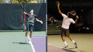 Большой теннис Видео урок Подача топ спин Федерер Над?